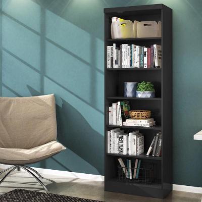Livreiro 1404 Com 6 Prateleiras Preto Fosco Preto Fosco