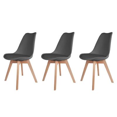 Kit 3 Cadeiras p/Mesa De Jantar Saarinen Design Cinza Cinza