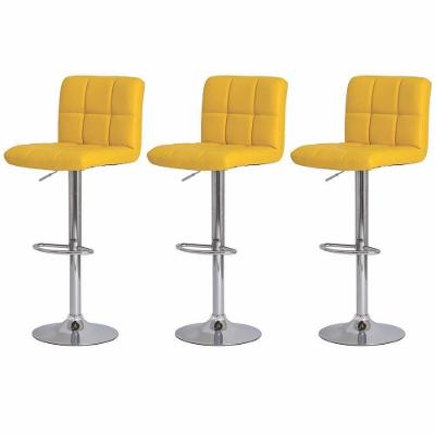 Kit 3 Banquetas Giratórias Gomos Amarela Amarelo