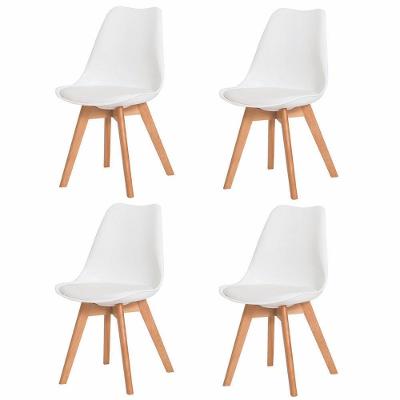 Kit 4 Cadeiras Estofadas c/Encosto p/Mesa De jantar branca