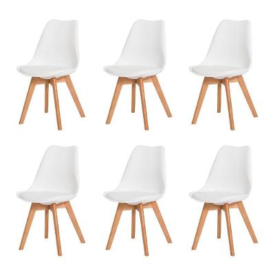 Kit 6 Cadeiras Estofadas c/Encosto p/Mesa De jantar Branca