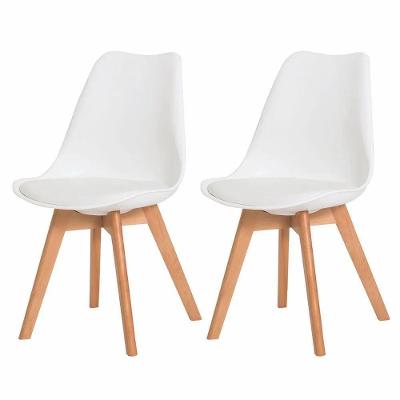 Kit 2 Cadeiras Estofadas c/Encosto p/Mesa De Jantar Branca