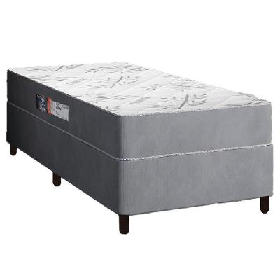 Cama Box Solteiro Colchão Espuma Egito 88x188x57cm Cinza / Branco Portobel  Cinza