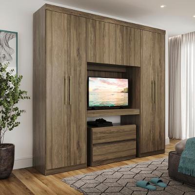 Guarda Roupa Casal 6 Portas 2 Gavetas C/ Painel De Tv