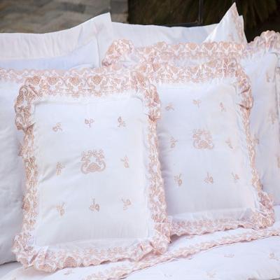 Almofada Decorativa Bordada 600 Fios Rivieri Branco Vilela Enxovais 2 Peças