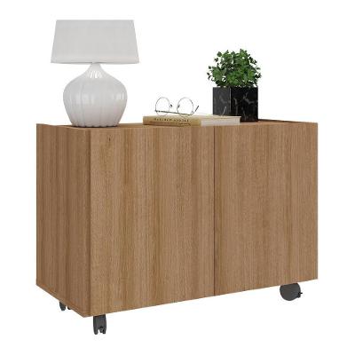 Mesa De Cabeceira Com Rodízios 2 Portas Multimóveis Mp4131 Rustic Rustic
