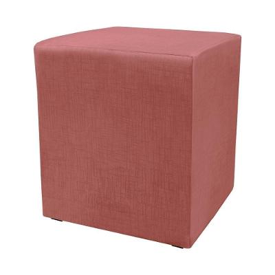Puff Zelda Quadrado Multiuso 43x43x43cm Tecido Suede Velusoft Vinho