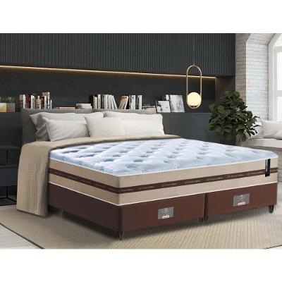 Conjunto Cama Box Queen (colchão + Box) De Molas Cama Inbox Smart Pró 158x198x60 Bege