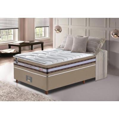 Conjunto Cama Box Solteiro De Molas Ensacadas D33 Cama Inbox Select Firme 88x188x71 Bege