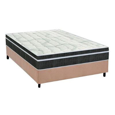 Cama Box Casal: Colchão Molas Bonnel Orthoflex Venezia + Base CRC Suede Clean(138x188)