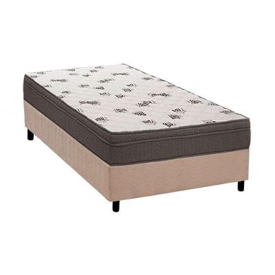 Cama Box Solteiro: Colchão Espuma D45 Ortobom Light Saúde Ortopilow + Base CRC Suede Clean(88x188)