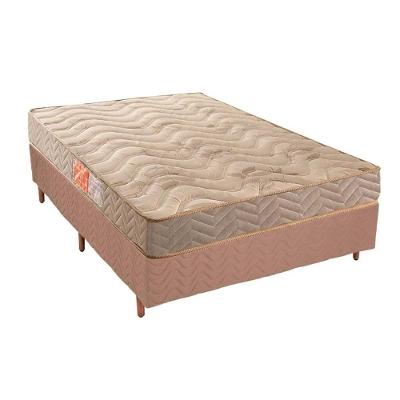 Cama Box Casal: Colchão Espuma D33 Paropas Pasquale + Base CRC Suede Clean(138x188)