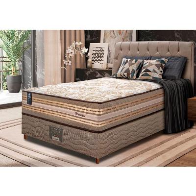 Cama Box Solteiro Colchão Pillow In + Box 88x188x72 Molas Ensacadas Cama Inbox Duo Linem Bege