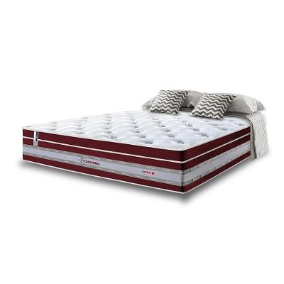 Colchão Casal De Molas Ensacadas Cama Inbox Select Euro Soft 138x188x32 Vinho