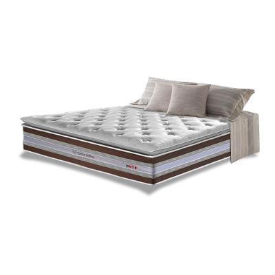 Colchão Casal De Molas Ensacadas D33 Com Pillow Top Cama Inbox Select 138x188x32 Café