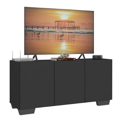 Rack Para Tv Até 32 Polegadas Com 3 Portas Multimóveis Mp1068 Preto/branco Preto/branco