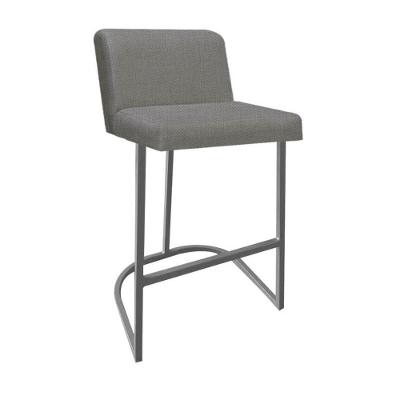 Kit 03 Banquetas Com Encosto Bistrô Cozinha Ferro Cinza Linho Cinza - Ahazzo Móveis