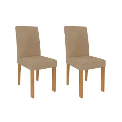 Kit 2 Cadeiras Sala Jantar Maia  2 Un Nature/Suede Gengibre - Cimol
