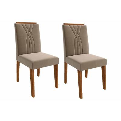Kit 2 Cadeiras Sala Jantar Nicole  2 Un Savana/Suede Joli - Cimol