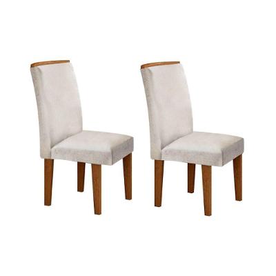 Kit 2 Cadeiras Sala Jantar Lunara  2 Un Imbuia/Veludo Creme - Rufato