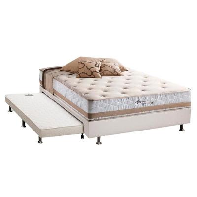 Cama Box c/Auxiliar Casal: Colchão  Herval Maxspring Spain + Base CRC Courano Branco(138x188)