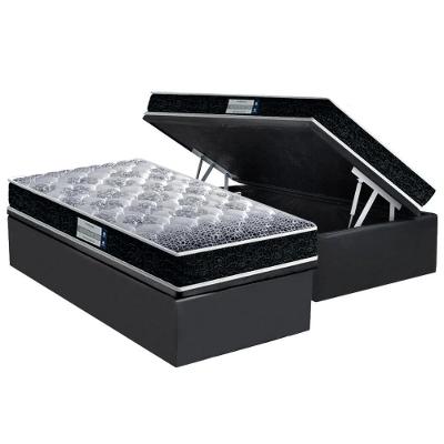Cama Box Baú Solteiro: Colchão Anatômico Probel D33/EP Firmepedic ProDormir Advanced Tech1500 Double Face + Base CRC Suede Gray(88x188)