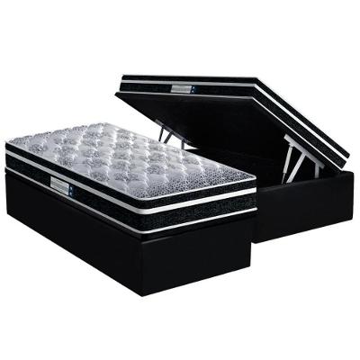 Cama Box Baú Solteiro: Colchão Anatômico Probel D33/EP ProDormir Advanced Tech1500 Plus + Base CRC Suede Black(88x188)