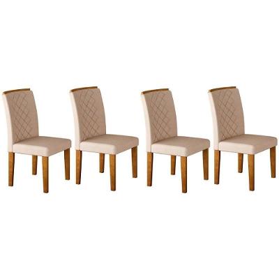Cadeira Sala de Jantar Jade Kit 4 Un Imbuia/Veludo Creme - Rufato