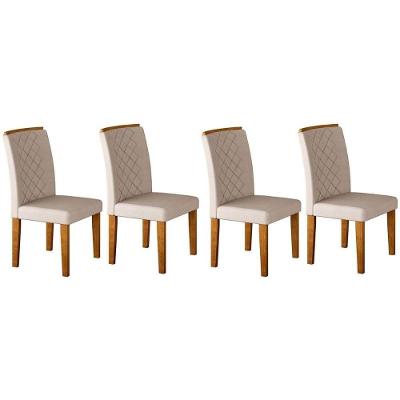 Cadeira Sala de Jantar Jade Kit 4 Un Imbuia/Veludo Creme - Rufato