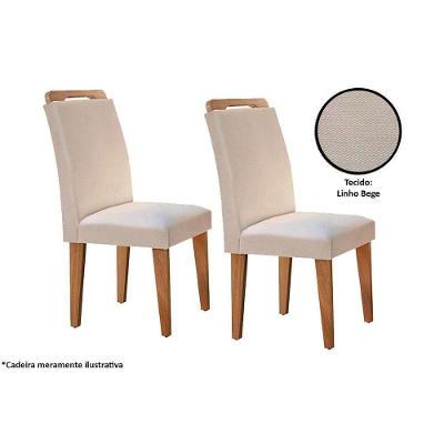 Cadeira Sala de Jantar Athenas Kit 2 Un Imbuia/Bege Turim - Rufato