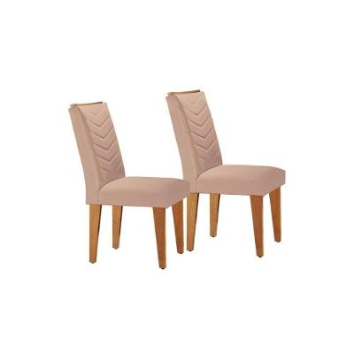 Cadeira Sala de Jantar Londrina Kit 2 Un Imbuia/Veludo Pérola - Rufato