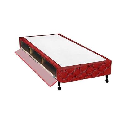 Cama Box Closet Solteiro  Poli Tecido Wine (78x188x27) - Castor