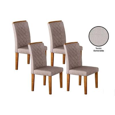 Cadeira Sala de Jantar Jade Kit 4 Un Imbuia/Bege - Rufato