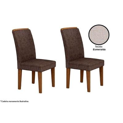 Cadeira Sala de Jantar Lunara Kit 2 Un Imbuia/Bege - Rufato