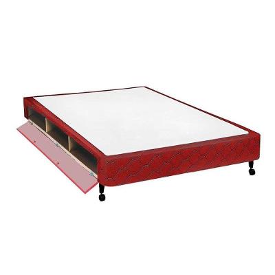 Cama Box Closet Casal  Poli Tecido Wine (138x188x27) - Castor
