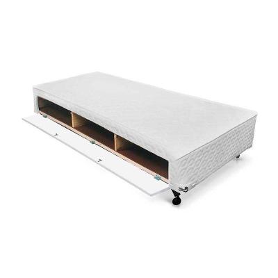 Cama Box Closet Solteiro  Poli Tecido White (78x188x27) - Castor