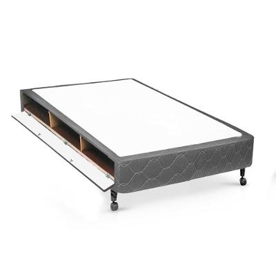 Cama Box Closet Solteiro  Poli Tecido Gray (88x188x27) - Castor