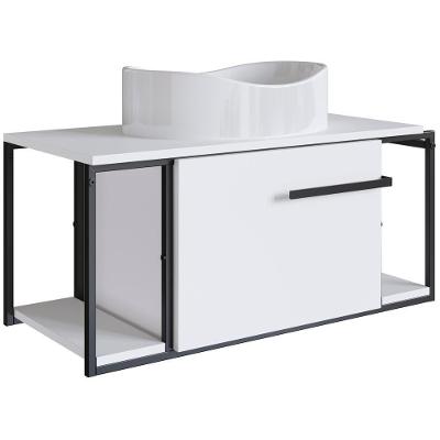 Gabinete Susp E Cuba Marmore Sintetico P1019x941012 Branco Branco Pp Branco Branco