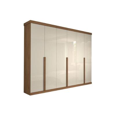 Guarda Roupa 6 Portas E 6 Gavetas Guarapari Avelã-Off White - Panan