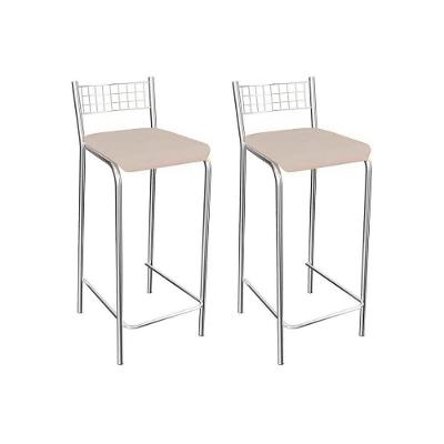Banqueta Sala de Jantar Gênova 1B705CR 2 Un Cromado/Courano Nude - Kappesberg
