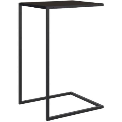 Mesa Lateral Retangular Artesano 64 Cm (altura) Em Mdp Preto Estrutura Metálica Em Aço Prato