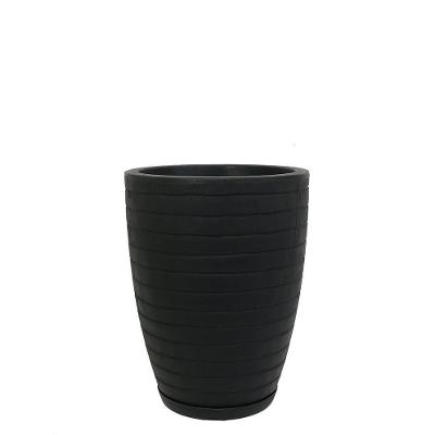 Vaso Relevo 30 X 40 Cm Cor 07 - Preto Sólido