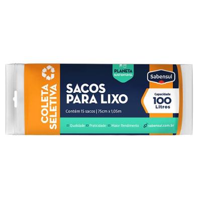Sacos Para Lixo - Coleta Seletiva Na Cor Laranja 100L