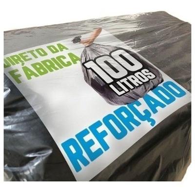 Saco De Lixo 100 Litros 100 Un Preto Reforçado Preto