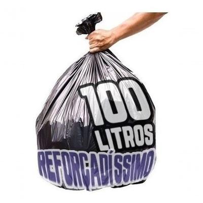 Saco De Lixo 100L 100un Preto Reforçadíssimo Preto