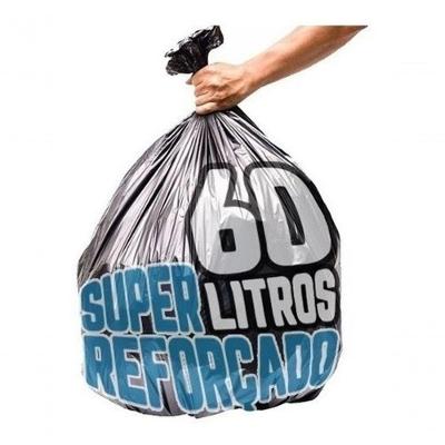 Saco De Lixo 60L 200un Preto Super Reforçado Preto