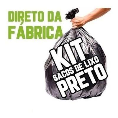 Kit Saco De Lixo 20 + 40 Lts Reforçado Preto Preto