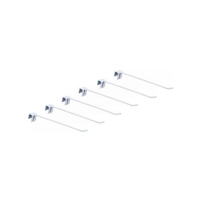 Kit - 6 Ganchos Simples 30cm Branco Para Gôndolas New Plus - Sa Gôndolas