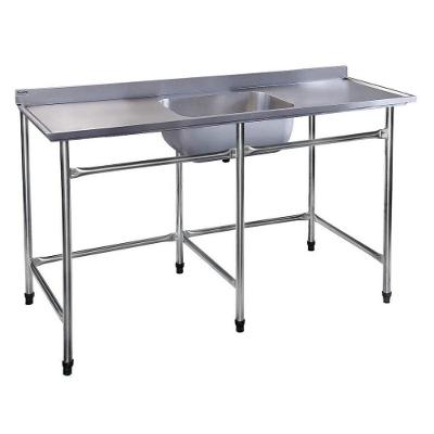 Mesa com Cuba Contraventada Atual Inox em Aço Inox 304 MC-C 1,5 Metro