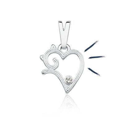 Pingente Hearth Cat Revestido Em Prata